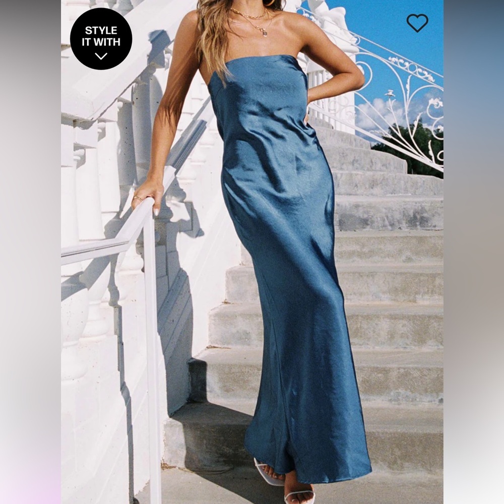 Princess Polly Haley Maxi Dress Mid Blue Size 6